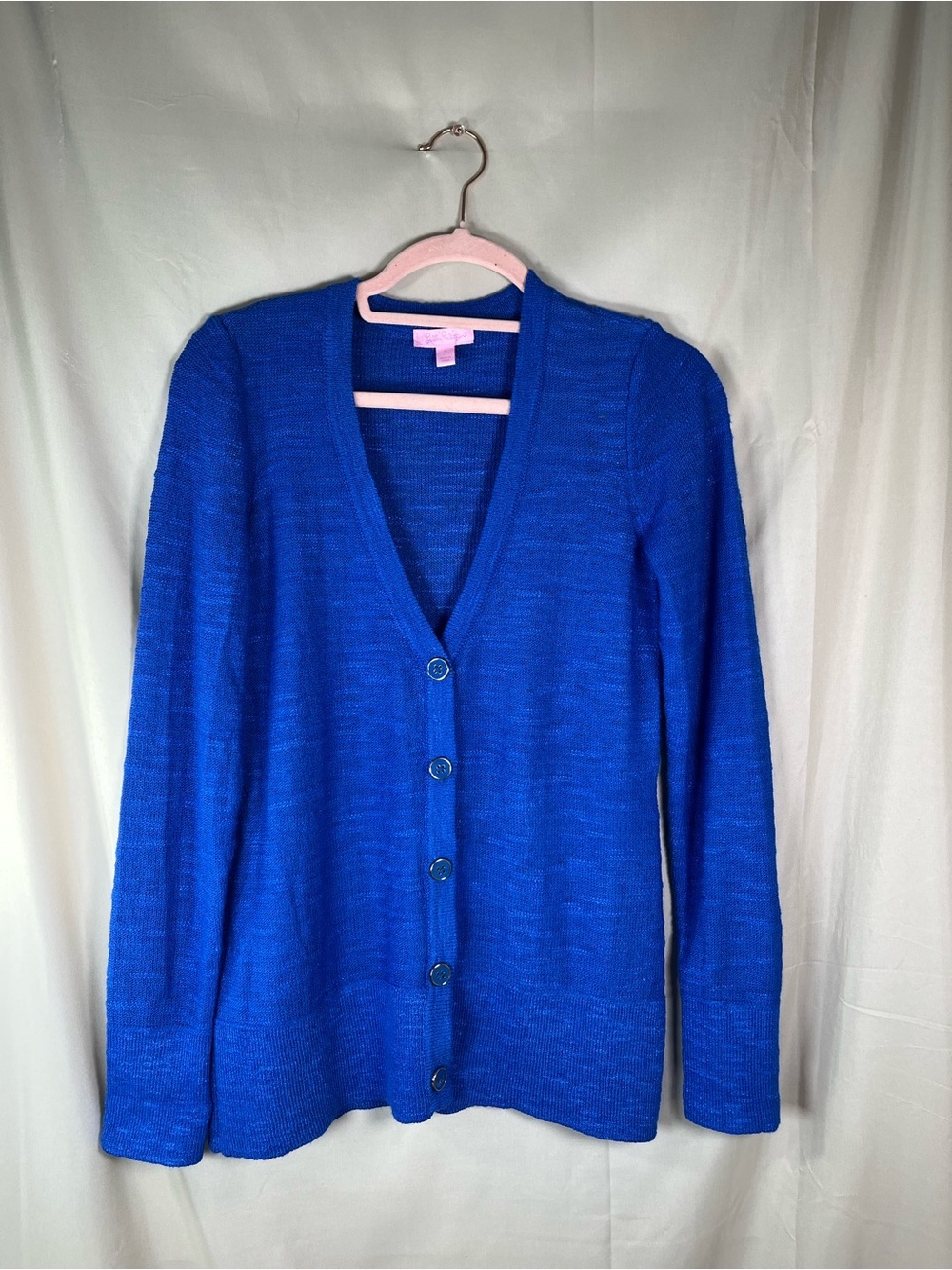Lilly Pulitzer Cobalt Blue V-Neck Button Cardigan